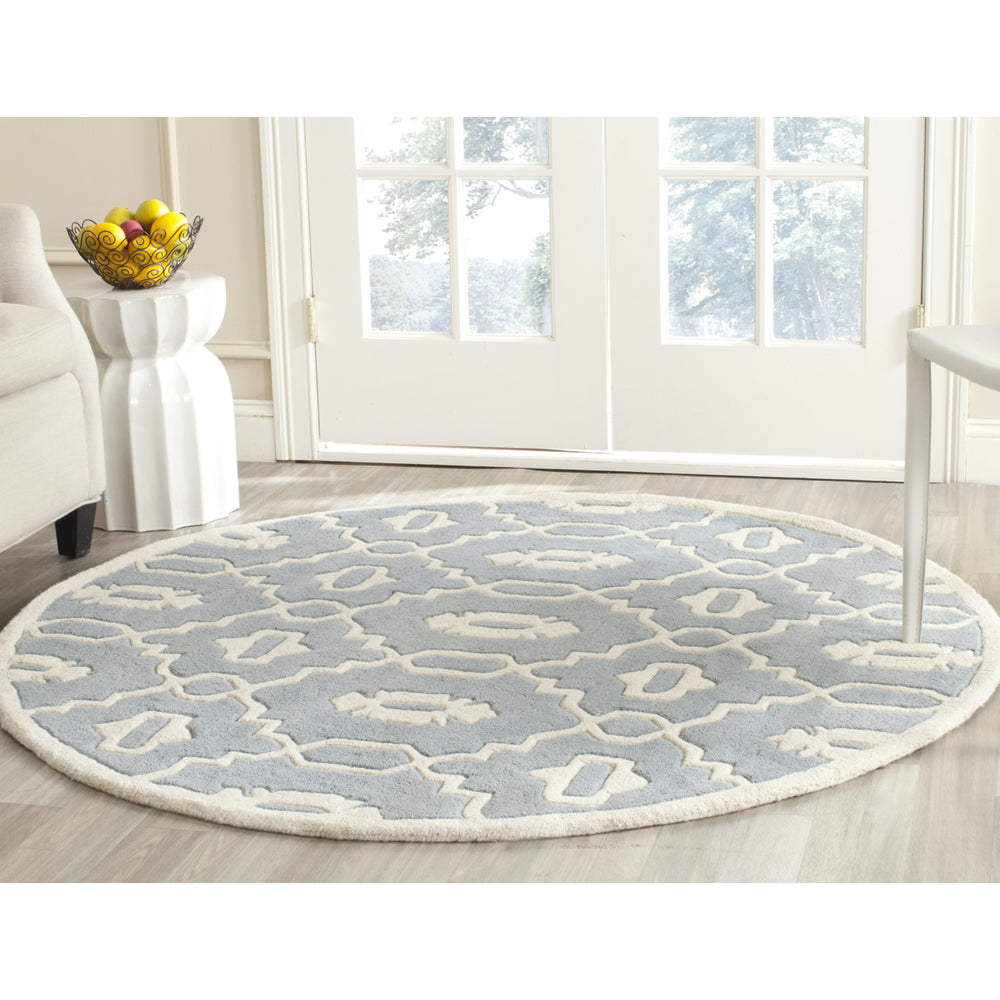 SAFAVIEH Chatham CHT745B Handmade Blue / Ivory Rug Image 2