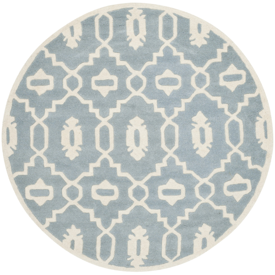 SAFAVIEH Chatham CHT745B Handmade Blue / Ivory Rug Image 4