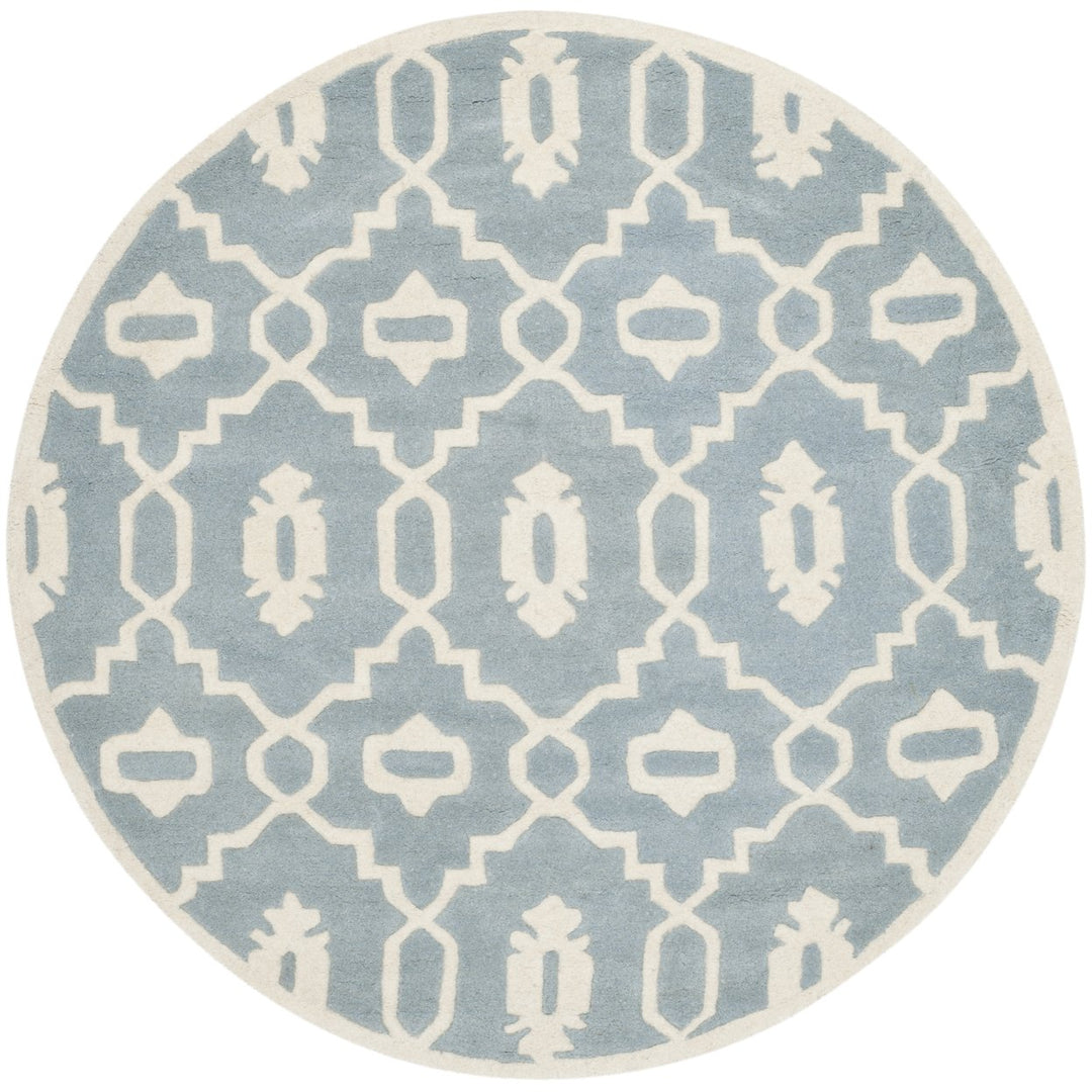 SAFAVIEH Chatham CHT745B Handmade Blue / Ivory Rug Image 1