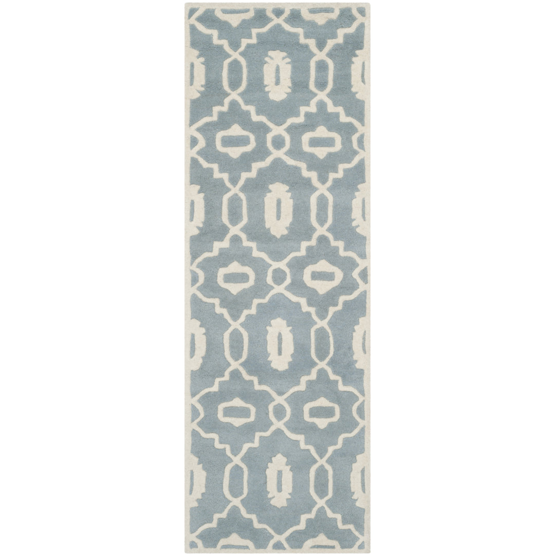 SAFAVIEH Chatham CHT745B Handmade Blue / Ivory Rug Image 5