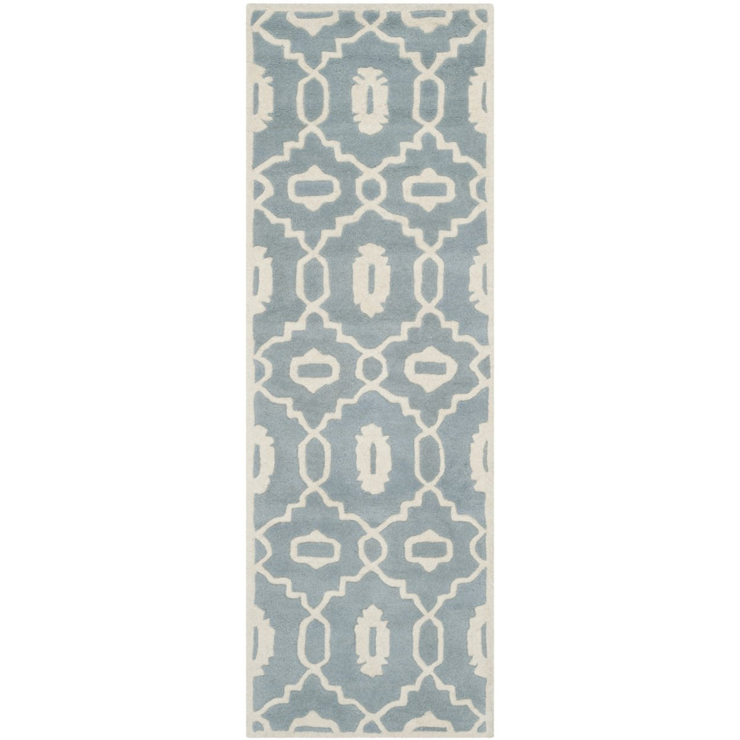 SAFAVIEH Chatham CHT745B Handmade Blue / Ivory Rug Image 1