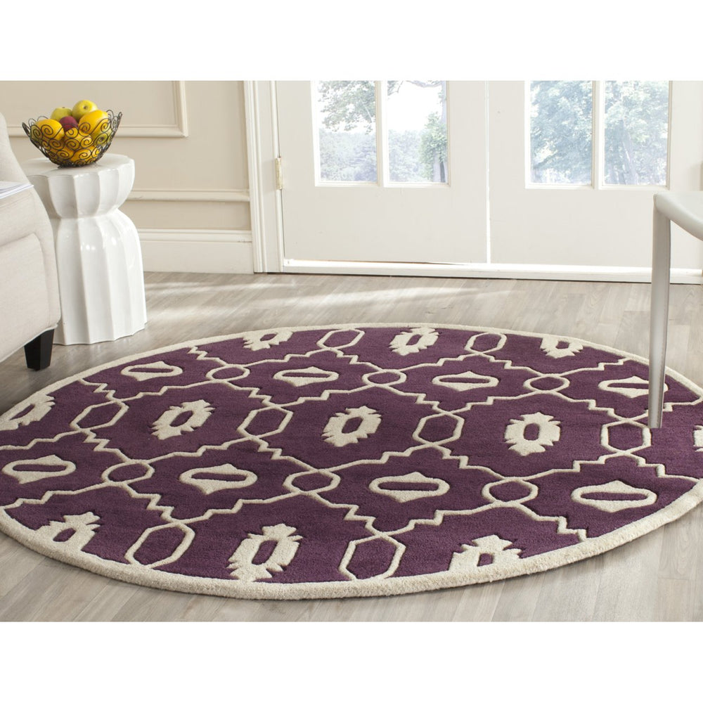 SAFAVIEH Chatham CHT745F Handmade Purple / Ivory Rug Image 2