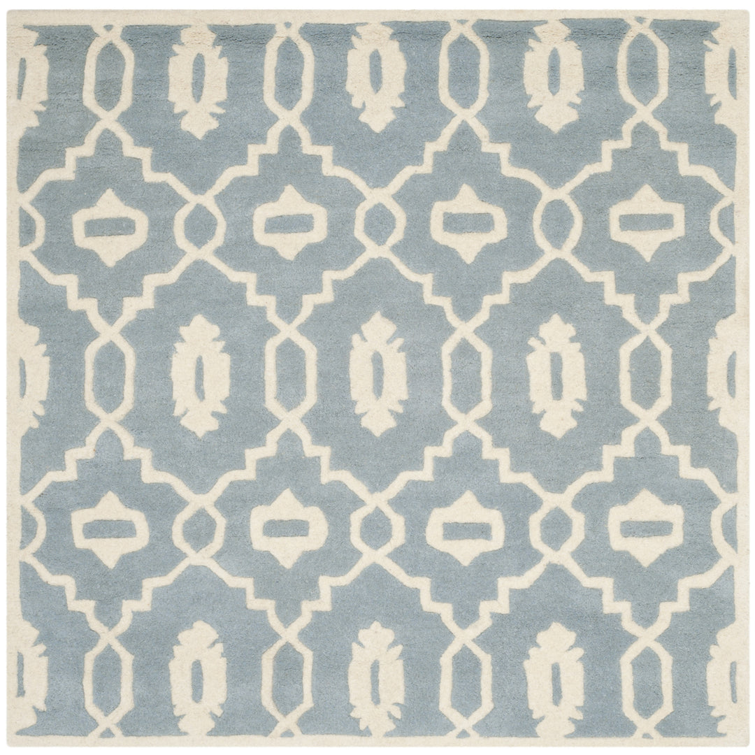 SAFAVIEH Chatham CHT745B Handmade Blue / Ivory Rug Image 6