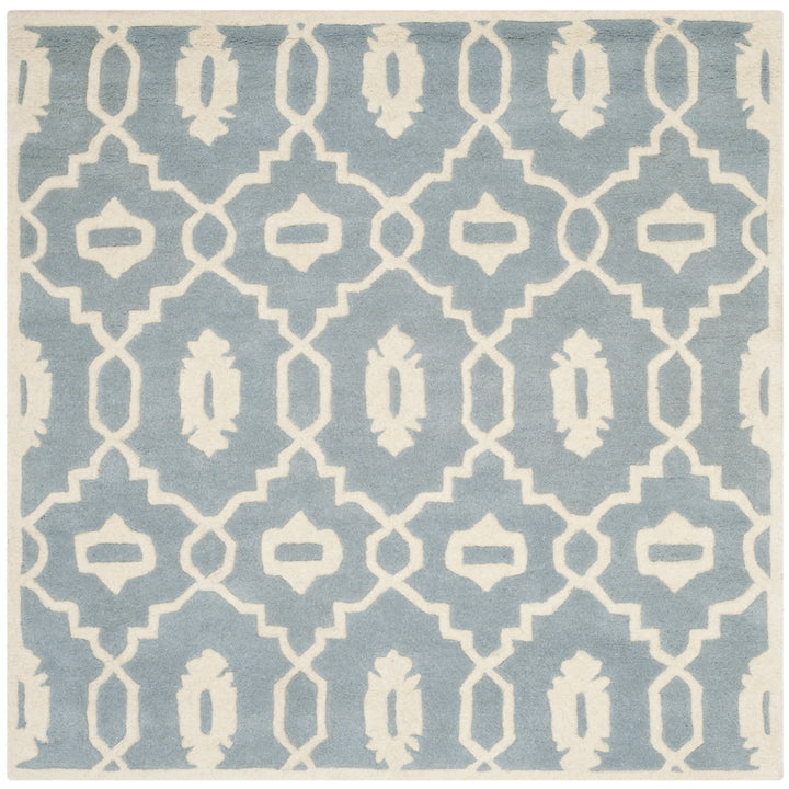 SAFAVIEH Chatham CHT745B Handmade Blue / Ivory Rug Image 6