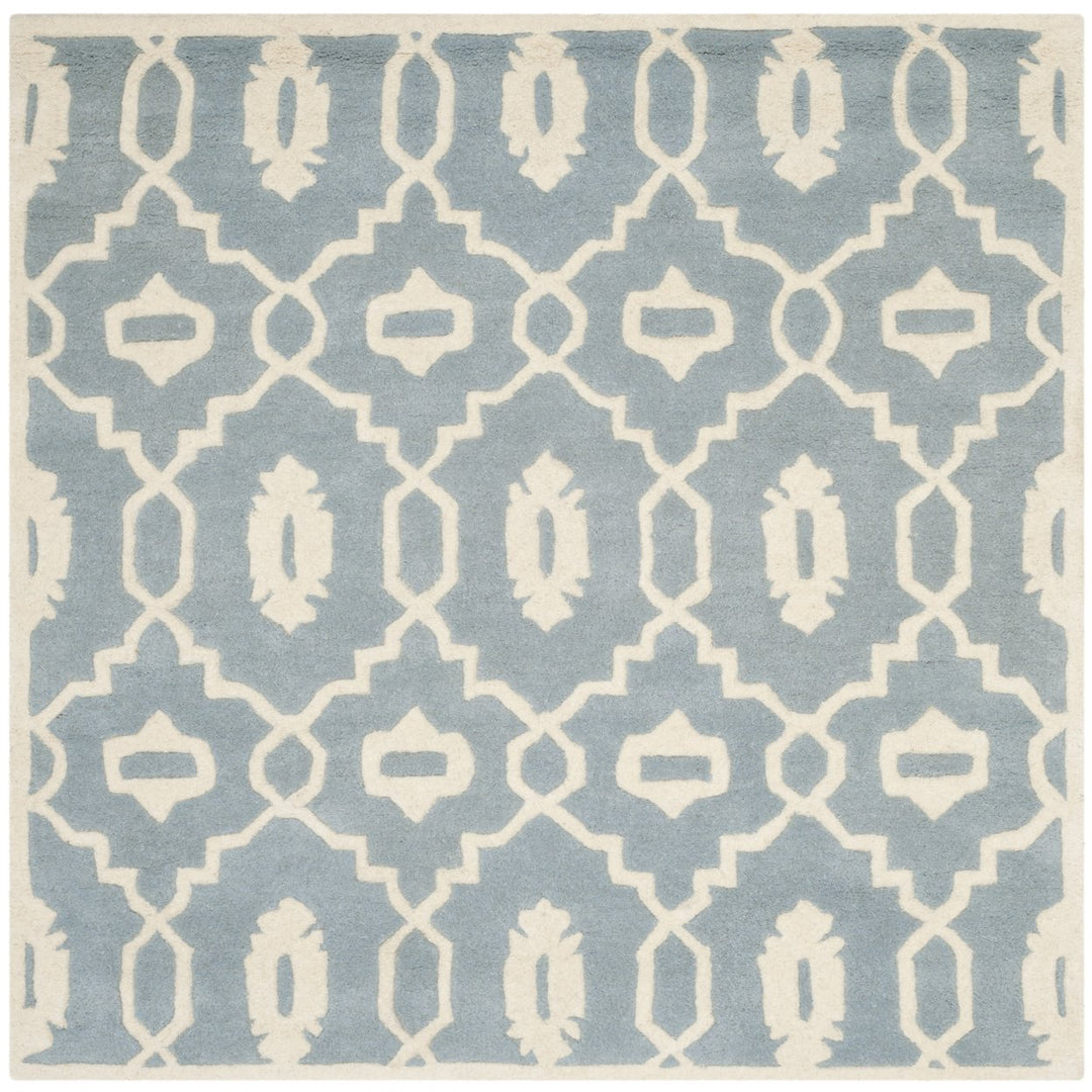 SAFAVIEH Chatham CHT745B Handmade Blue / Ivory Rug Image 1