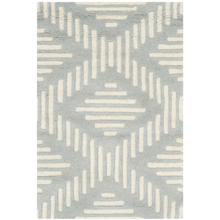 SAFAVIEH Chatham CHT744E Handmade Grey / Ivory Rug Image 8