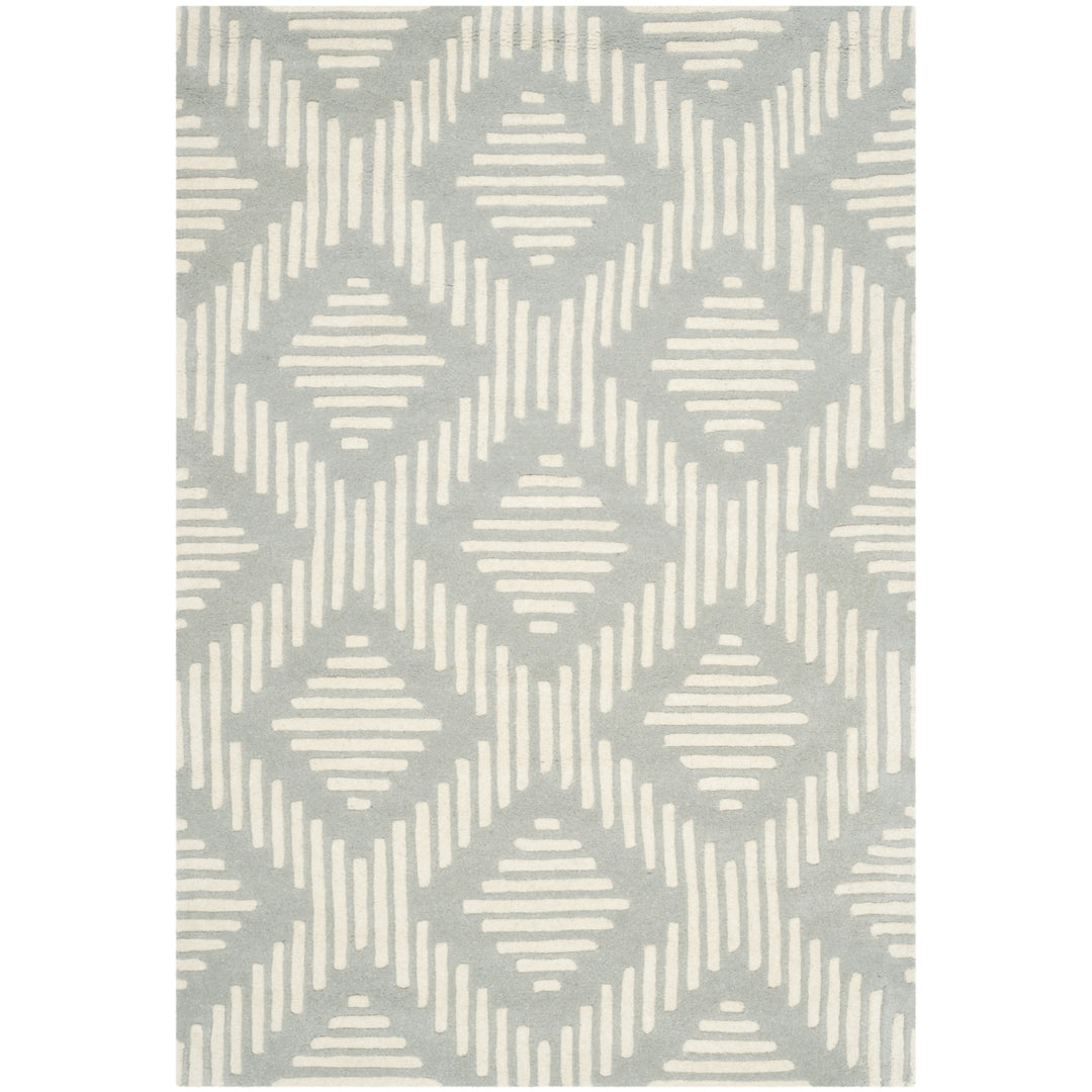 SAFAVIEH Chatham CHT744E Handmade Grey / Ivory Rug Image 9