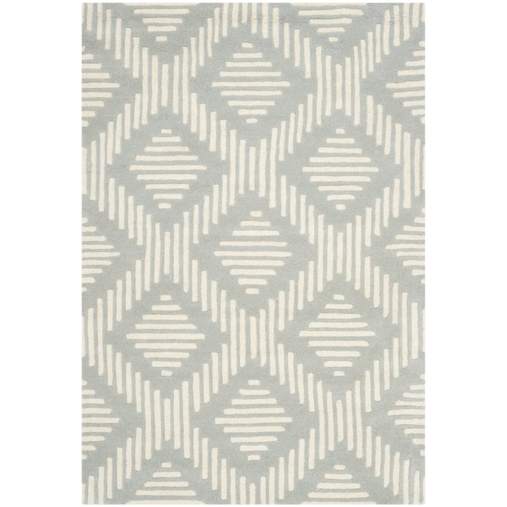 SAFAVIEH Chatham CHT744E Handmade Grey / Ivory Rug Image 9