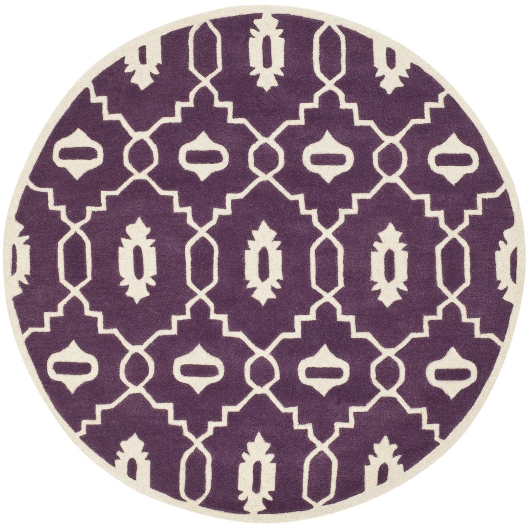 SAFAVIEH Chatham CHT745F Handmade Purple / Ivory Rug Image 4