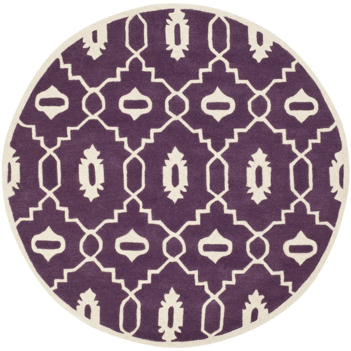 SAFAVIEH Chatham CHT745F Handmade Purple / Ivory Rug Image 4