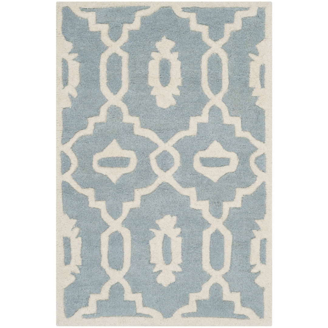 SAFAVIEH Chatham CHT745B Handmade Blue / Ivory Rug Image 8