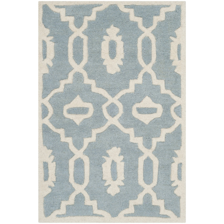 SAFAVIEH Chatham CHT745B Handmade Blue / Ivory Rug Image 8