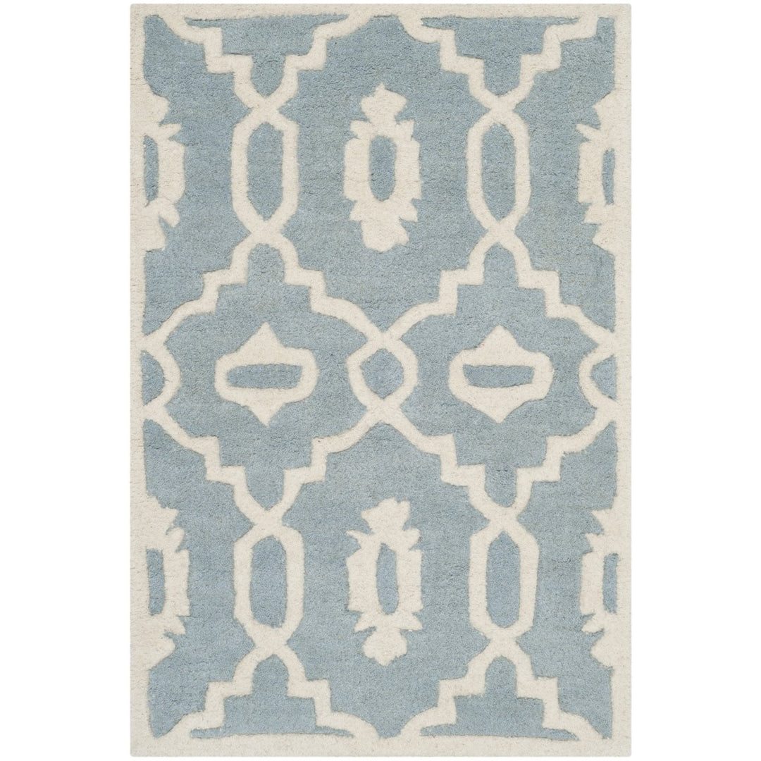 SAFAVIEH Chatham CHT745B Handmade Blue / Ivory Rug Image 1