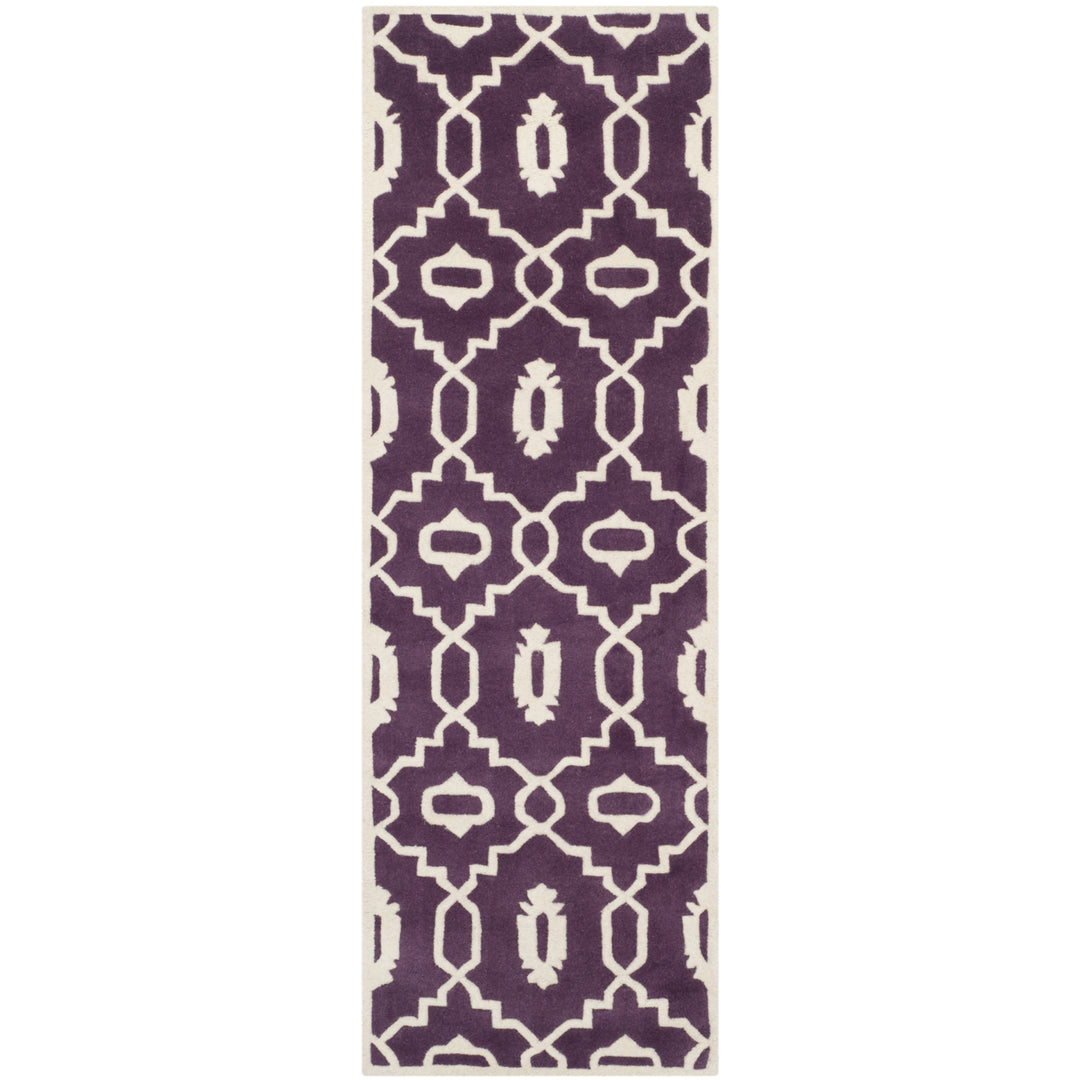 SAFAVIEH Chatham CHT745F Handmade Purple / Ivory Rug Image 5