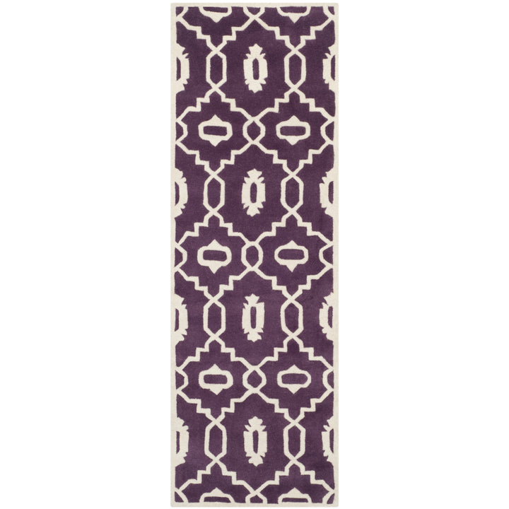 SAFAVIEH Chatham CHT745F Handmade Purple / Ivory Rug Image 5