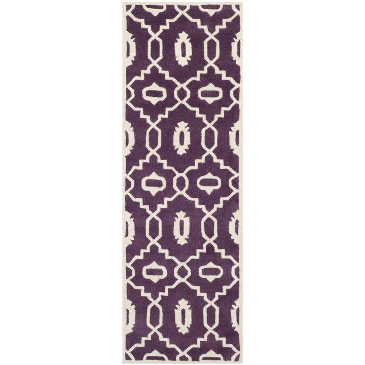 SAFAVIEH Chatham CHT745F Handmade Purple / Ivory Rug Image 1