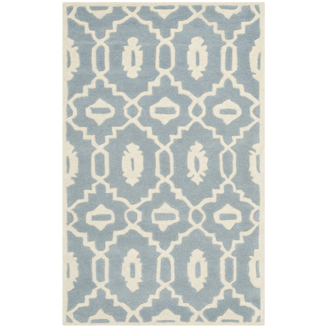 SAFAVIEH Chatham CHT745B Handmade Blue / Ivory Rug Image 9