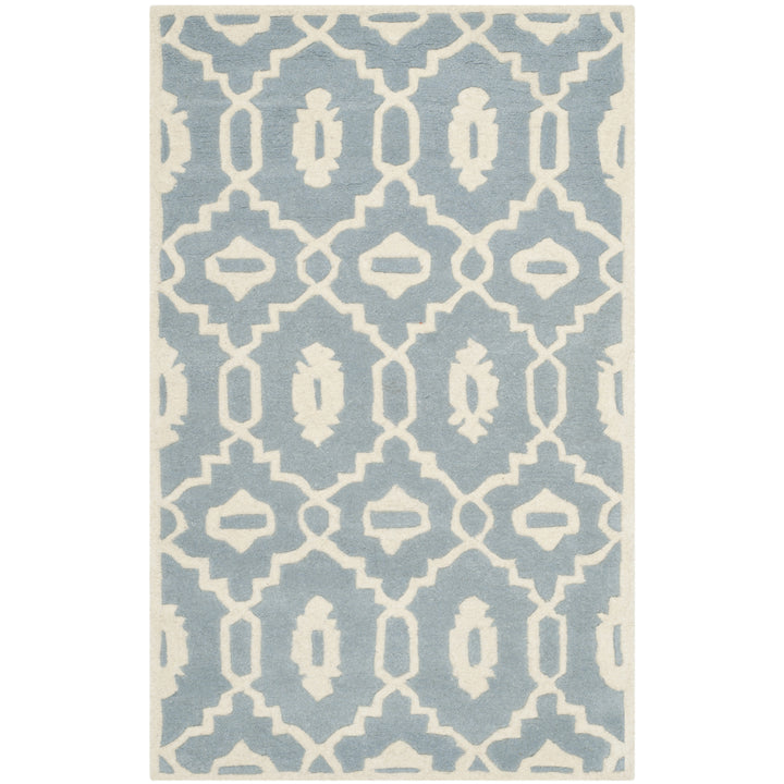 SAFAVIEH Chatham CHT745B Handmade Blue / Ivory Rug Image 9