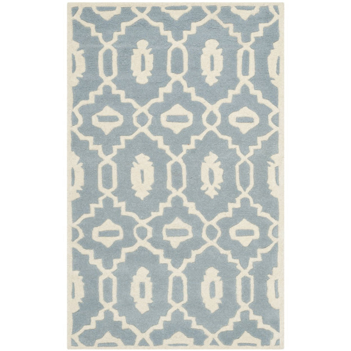 SAFAVIEH Chatham CHT745B Handmade Blue / Ivory Rug Image 1