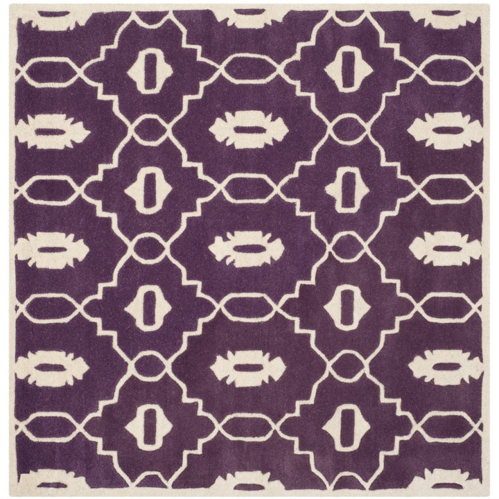 SAFAVIEH Chatham CHT745F Handmade Purple / Ivory Rug Image 6