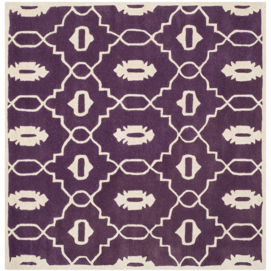 SAFAVIEH Chatham CHT745F Handmade Purple / Ivory Rug Image 1