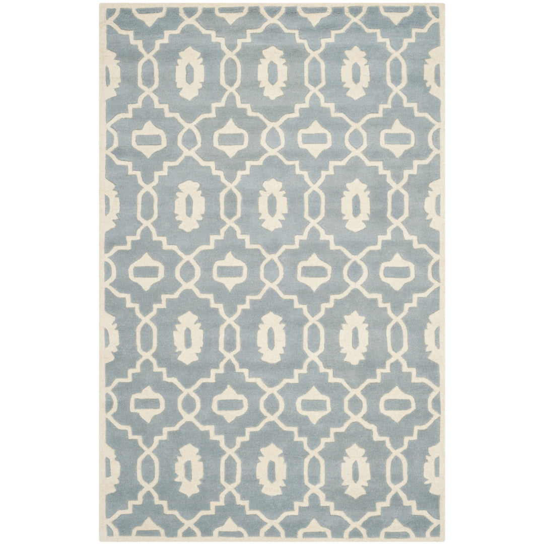 SAFAVIEH Chatham CHT745B Handmade Blue / Ivory Rug Image 10