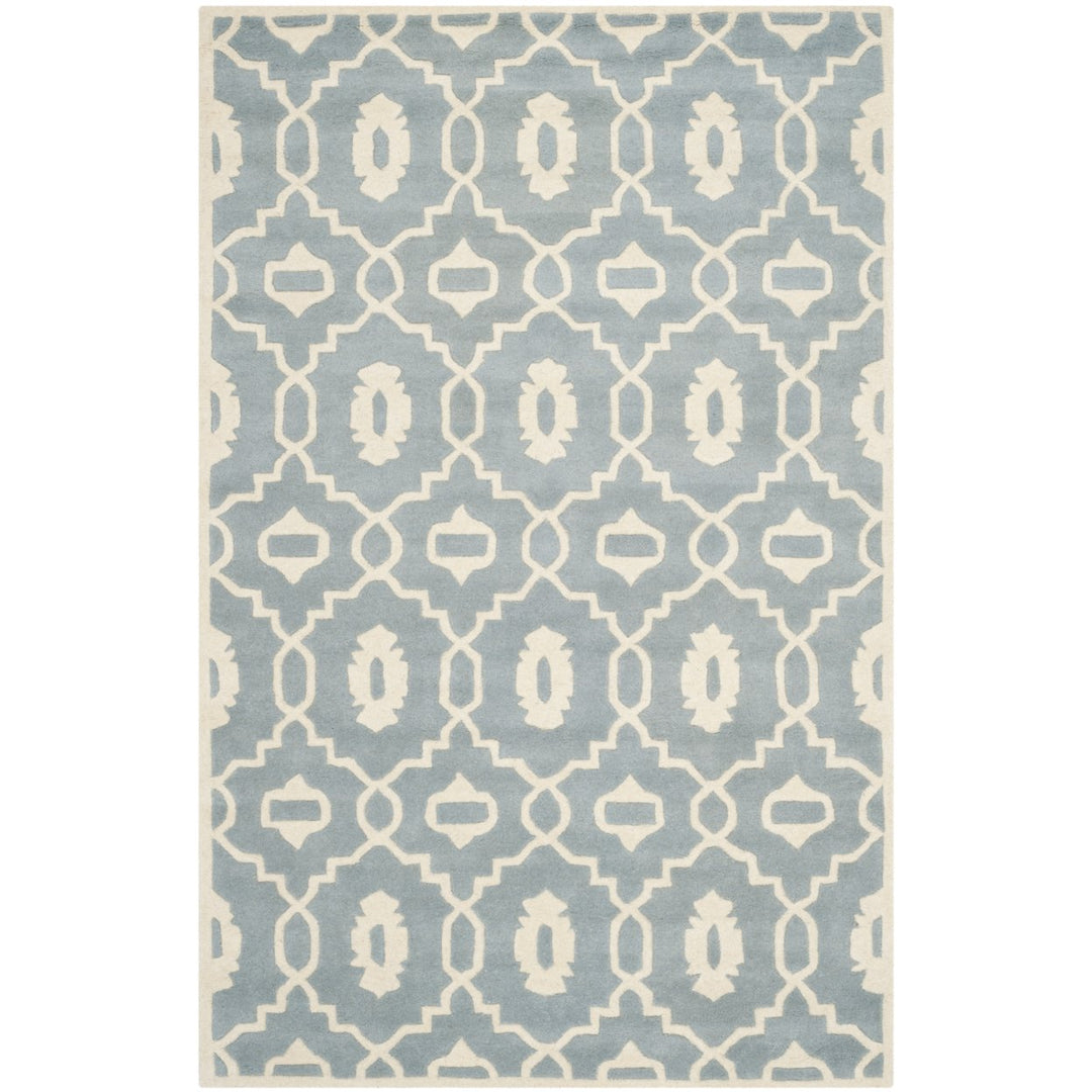 SAFAVIEH Chatham CHT745B Handmade Blue / Ivory Rug Image 1