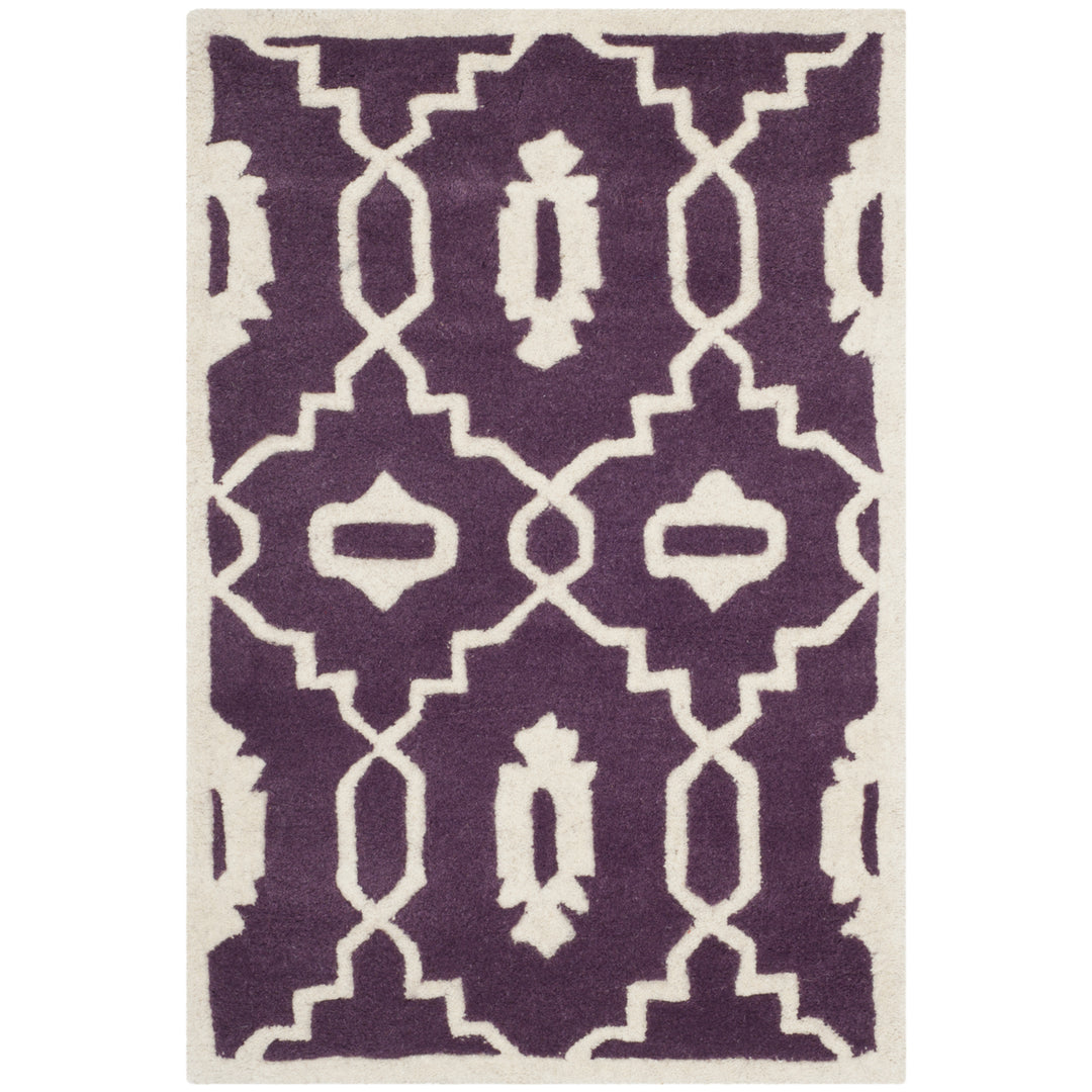 SAFAVIEH Chatham CHT745F Handmade Purple / Ivory Rug Image 8