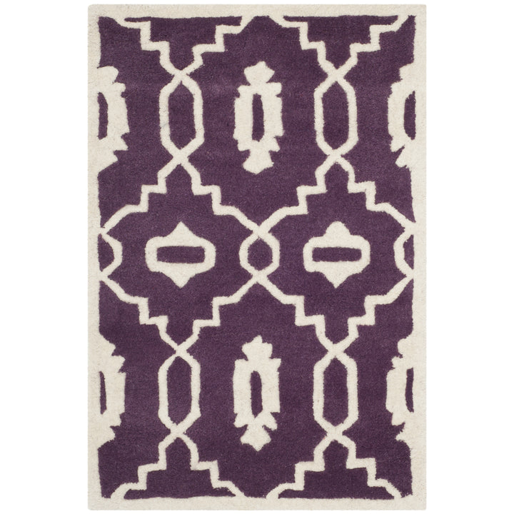 SAFAVIEH Chatham CHT745F Handmade Purple / Ivory Rug Image 8