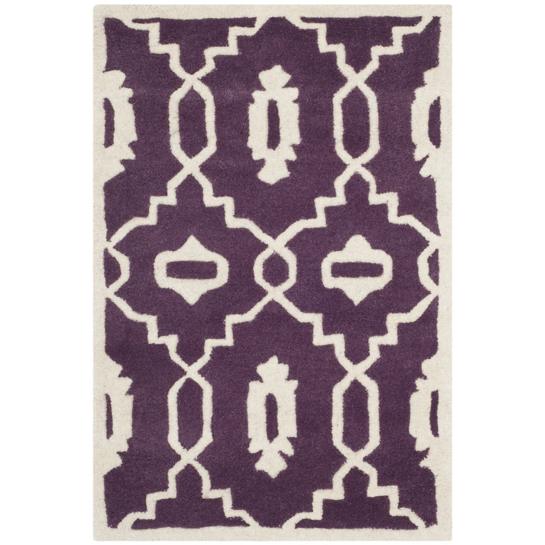 SAFAVIEH Chatham CHT745F Handmade Purple / Ivory Rug Image 1