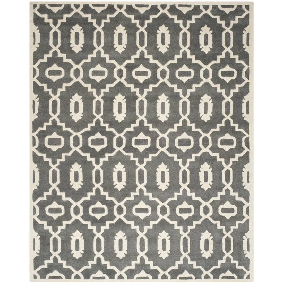 SAFAVIEH Chatham CHT745D Handmade Dark Grey / Ivory Rug Image 1