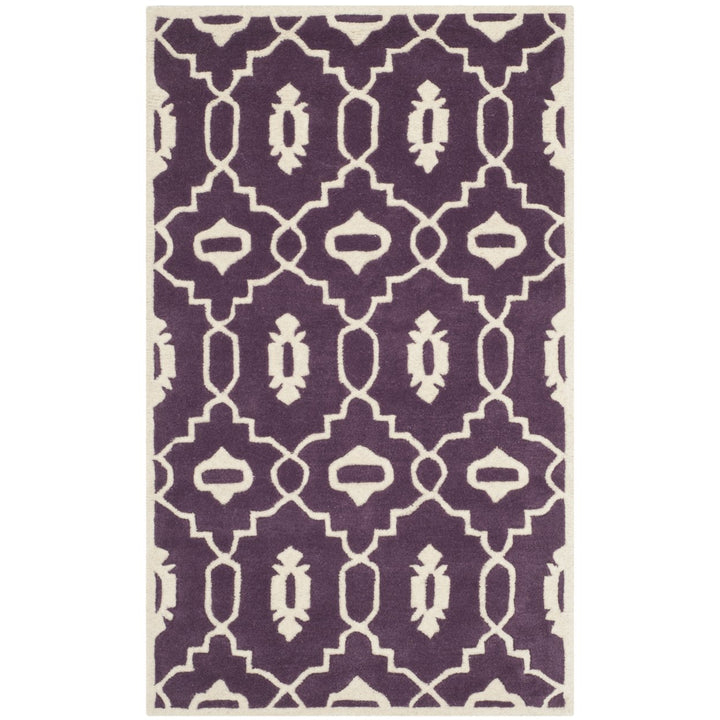 SAFAVIEH Chatham CHT745F Handmade Purple / Ivory Rug Image 9