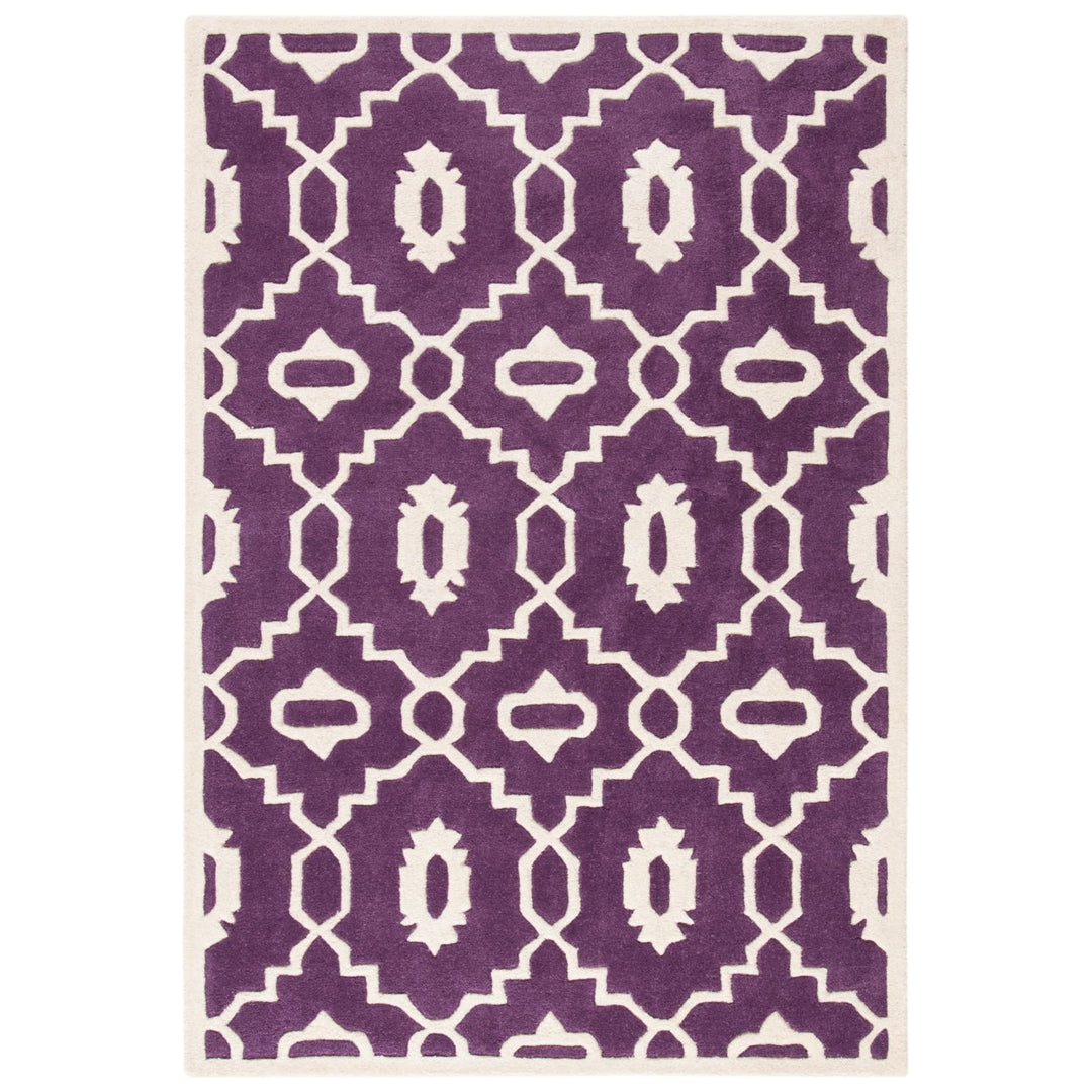 SAFAVIEH Chatham CHT745F Handmade Purple / Ivory Rug Image 10