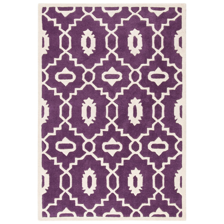 SAFAVIEH Chatham CHT745F Handmade Purple / Ivory Rug Image 10