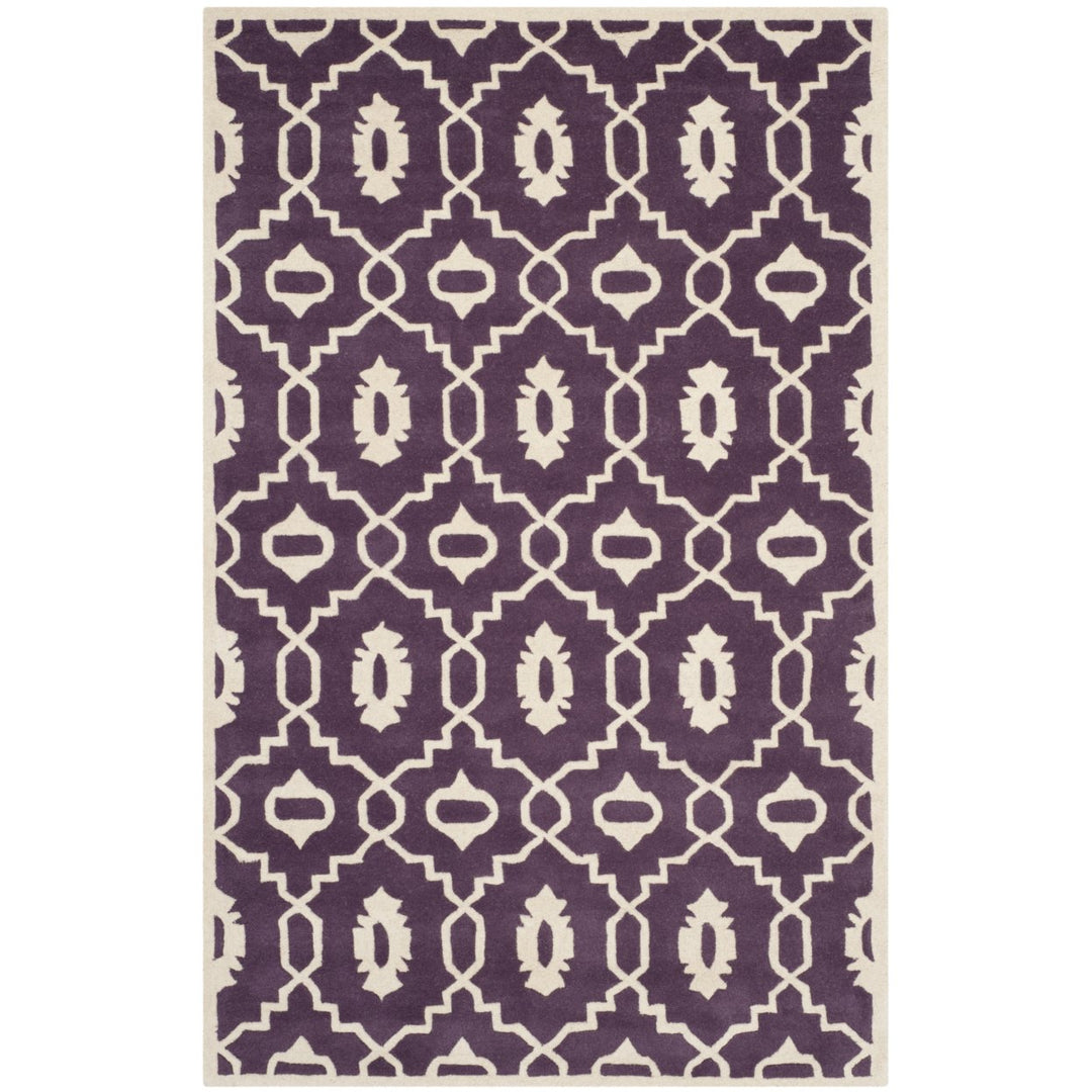 SAFAVIEH Chatham CHT745F Handmade Purple / Ivory Rug Image 1