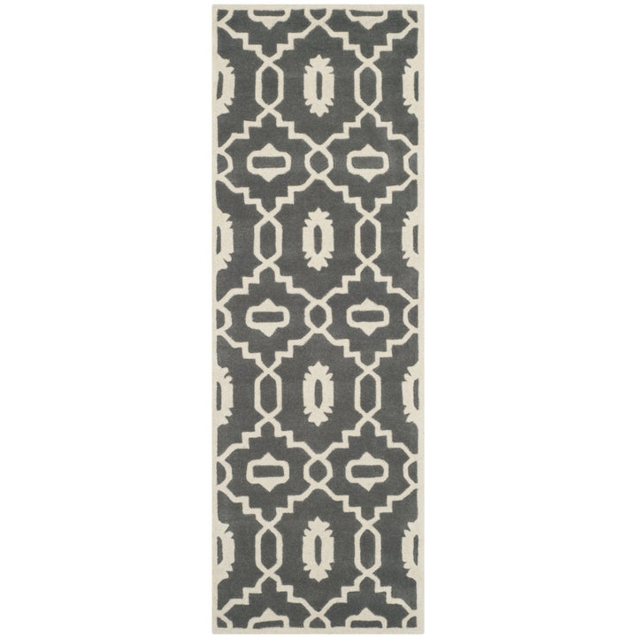 SAFAVIEH Chatham CHT745D Handmade Dark Grey / Ivory Rug Image 1