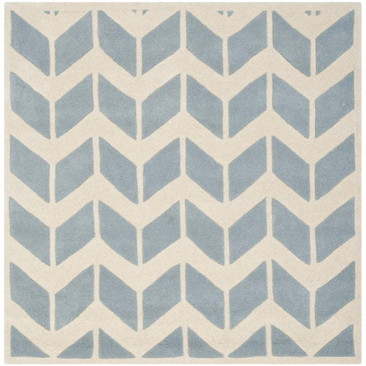 SAFAVIEH Chatham CHT746B Handmade Blue / Ivory Rug Image 6