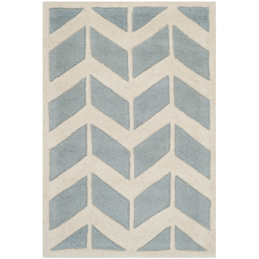 SAFAVIEH Chatham CHT746B Handmade Blue / Ivory Rug Image 1