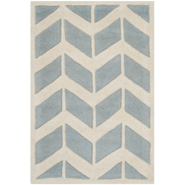 SAFAVIEH Chatham CHT746B Handmade Blue / Ivory Rug Image 8