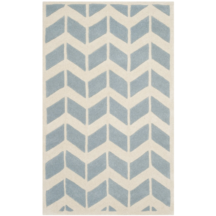 SAFAVIEH Chatham CHT746B Handmade Blue / Ivory Rug Image 9