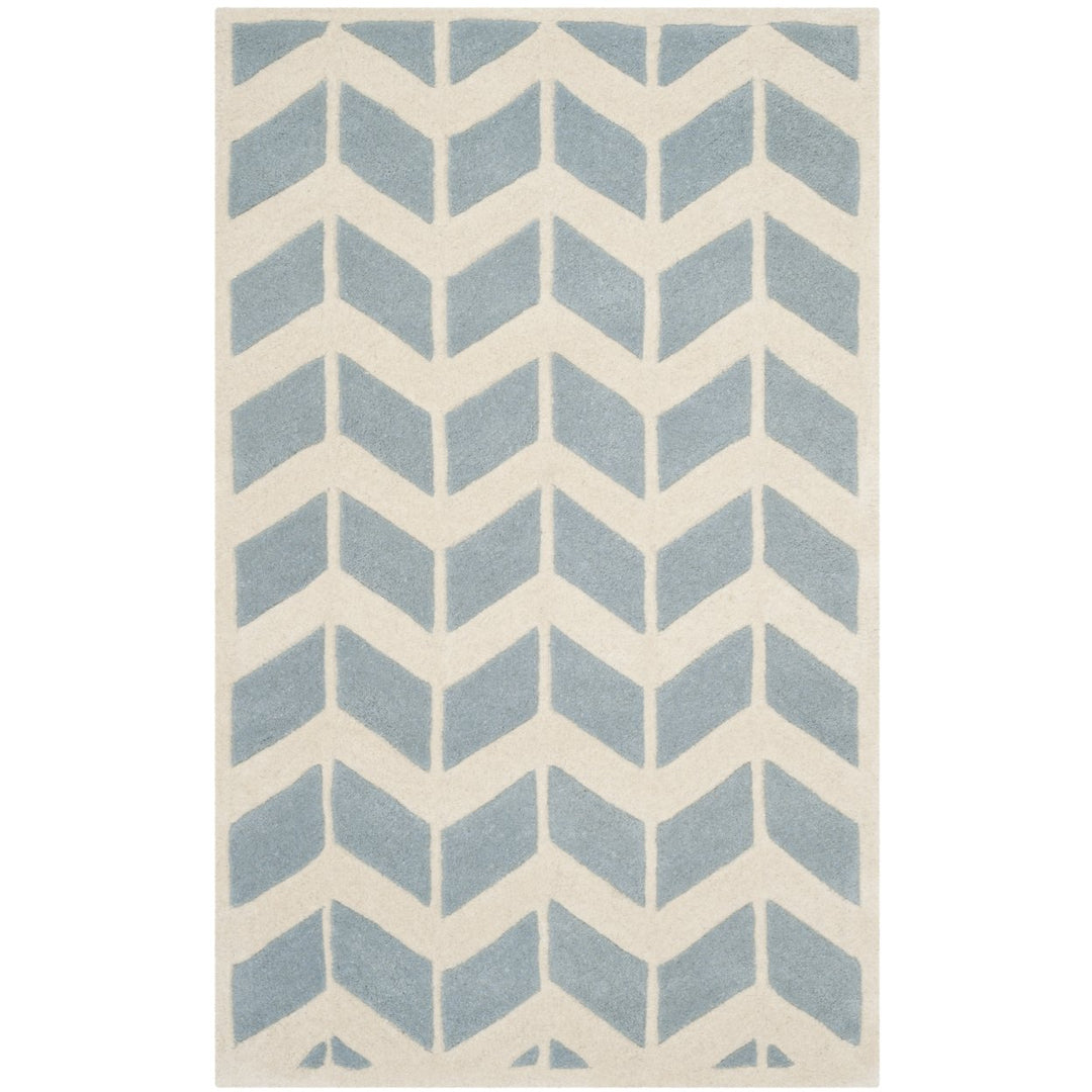 SAFAVIEH Chatham CHT746B Handmade Blue / Ivory Rug Image 1