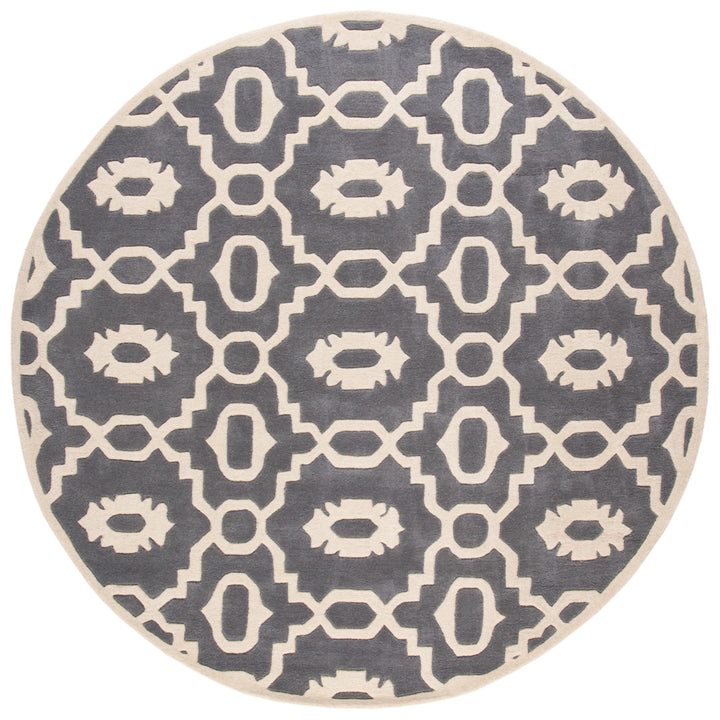 SAFAVIEH Chatham CHT745D Handmade Dark Grey / Ivory Rug Image 11