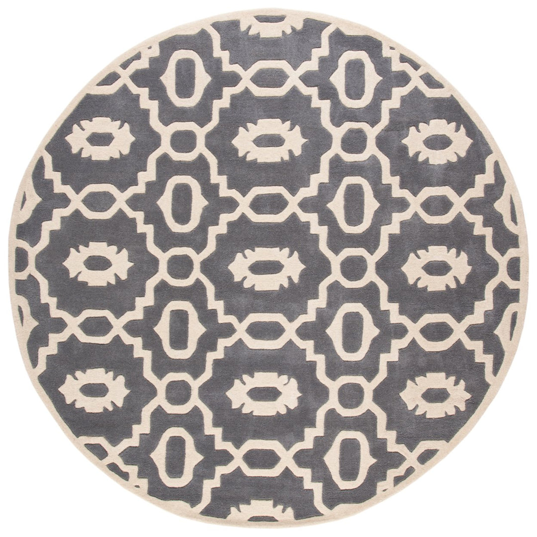 SAFAVIEH Chatham CHT745D Handmade Dark Grey / Ivory Rug Image 1