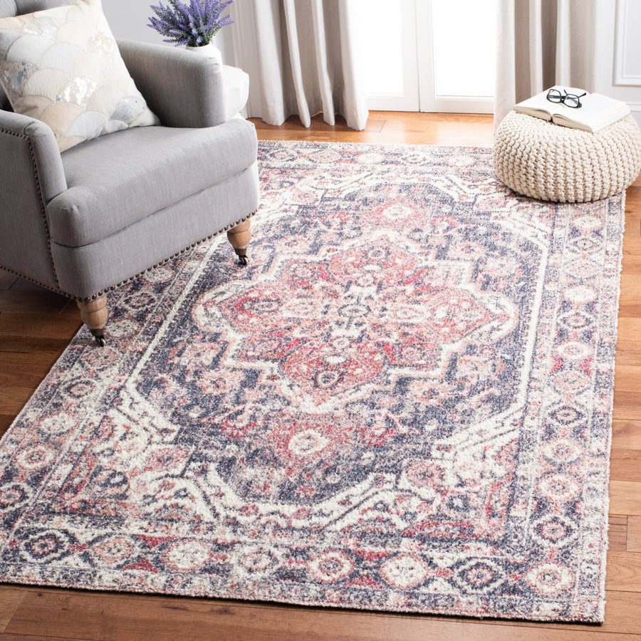 SAFAVIEH Classic Vintage CLV203Q Handmade Red / Blue Rug Image 1