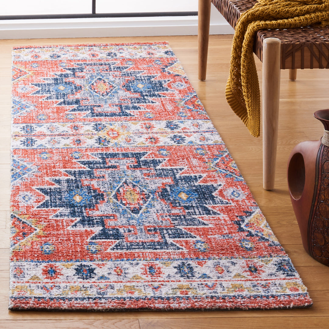 SAFAVIEH Classic Vintage CLV208M Handmade Blue /Rust Rug Image 3