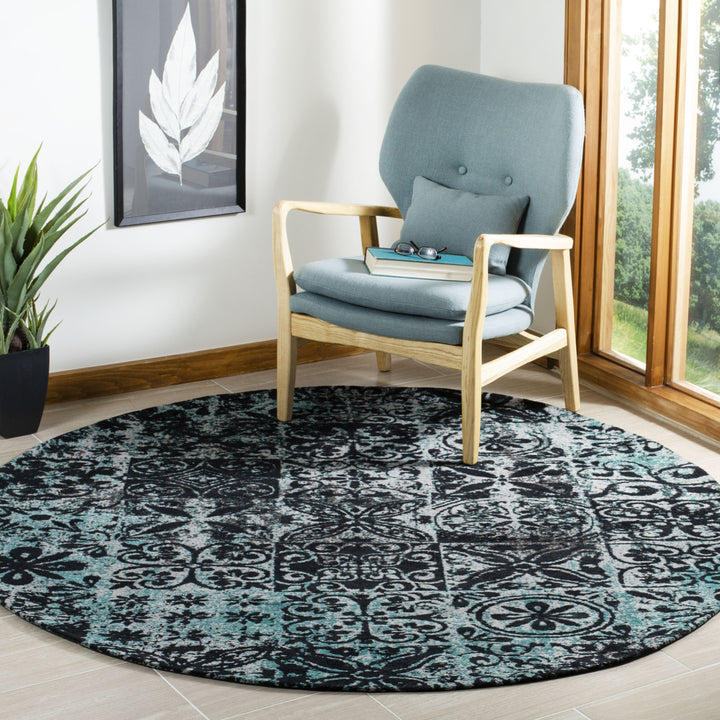 SAFAVIEH Classic Vintage CLV221A Teal / Black Rug Image 2