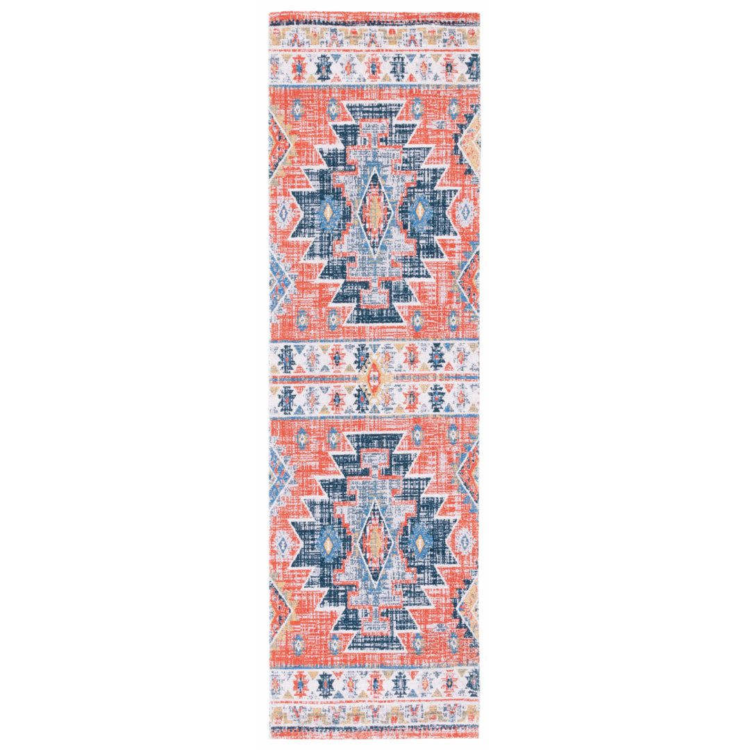 SAFAVIEH Classic Vintage CLV208M Handmade Blue /Rust Rug Image 5