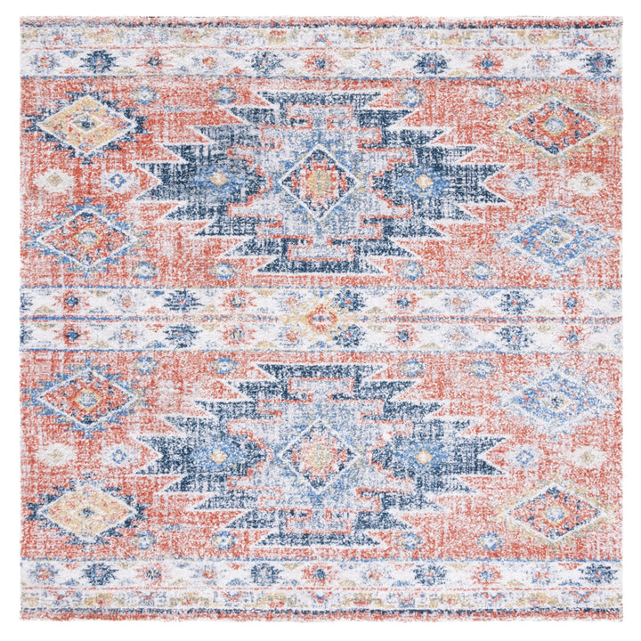 SAFAVIEH Classic Vintage CLV208M Handmade Blue /Rust Rug Image 6