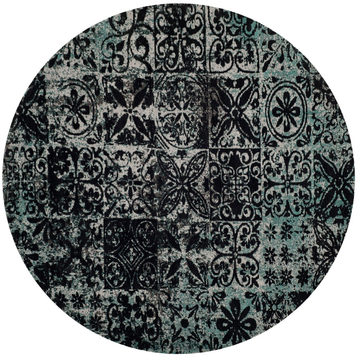 SAFAVIEH Classic Vintage CLV221A Teal / Black Rug Image 4