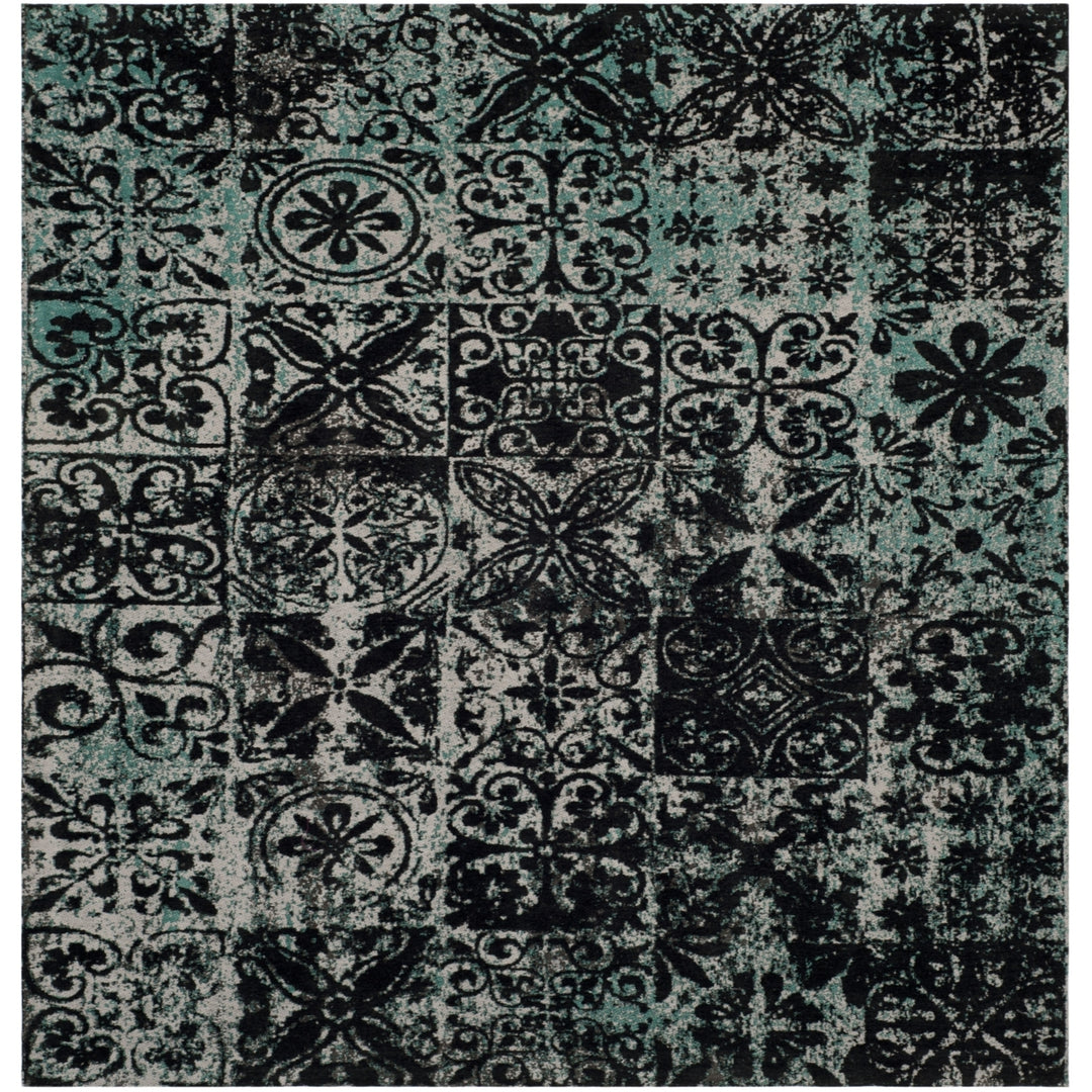 SAFAVIEH Classic Vintage CLV221A Teal / Black Rug Image 6